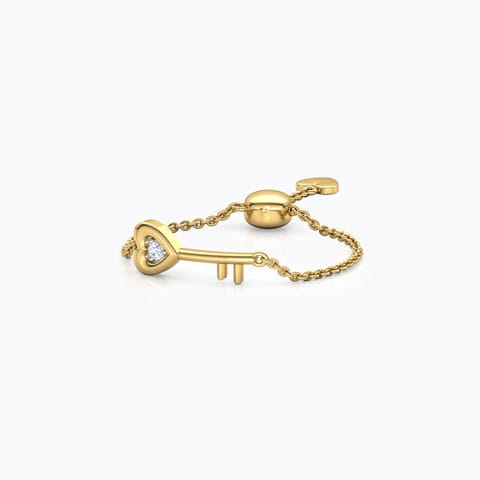 Key To My Heart Diamond Flexi Ring Diamond Adjustable Rings 14 Karat Yellow Gold Key To My Heart Diamond Flexi Ring