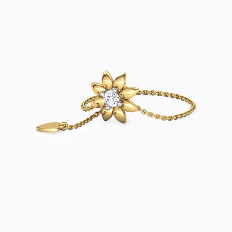 Floweret Diamond Flexi Ring Diamond Adjustable Rings 14 Karat Yellow Gold Floweret Diamond Flexi Ring
