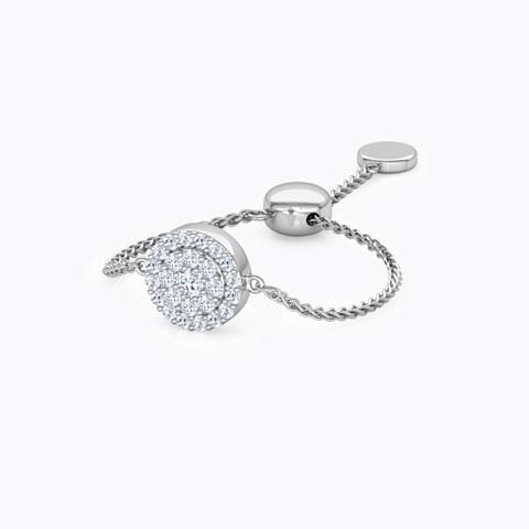 Encircle Diamond Flexi Ring Diamond Adjustable Rings 14 Karat White Gold Encircle Diamond Flexi Ring