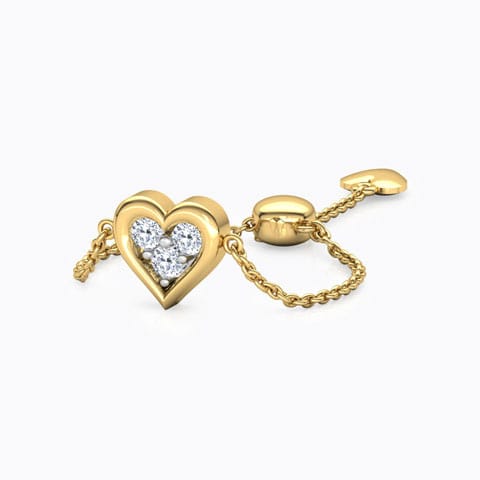 Full of Love Diamond Flexi Ring Diamond Adjustable Rings 14 Karat Yellow Gold Full of Love Diamond Flexi Ring