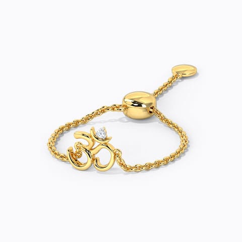 Om Diamond Flexi Ring Diamond Adjustable Rings 14 Karat Yellow Gold Om Diamond Flexi Ring