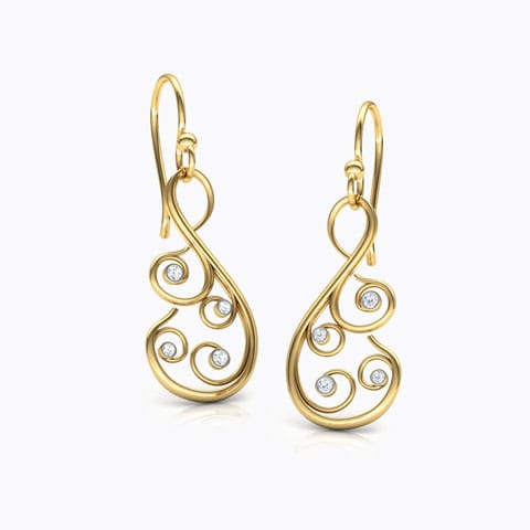 D'Vine Diamond Drop Earrings Diamond Earrings 18 Karat Yellow Gold D'Vine Diamond Drop Earrings