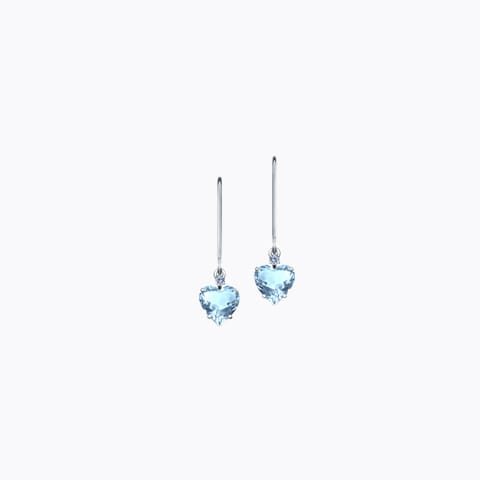 Metro Heart Gemstone Hoop Earrings Diamond,Gemstone Earrings 18 Karat White Gold Metro Heart Gemstone Hoop Earrings