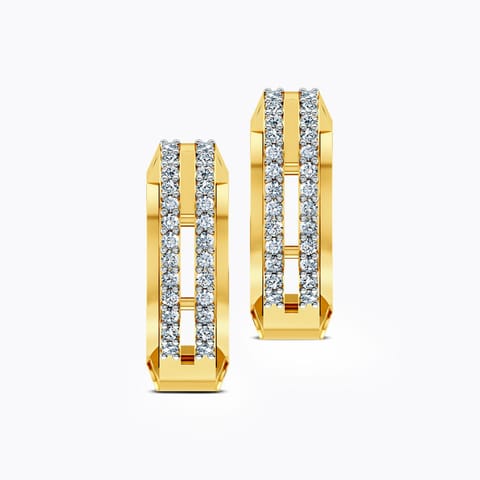 Celtic Diamond Hoop Earrings Diamond Earrings 18 Karat Yellow Gold Celtic Diamond Hoop Earrings