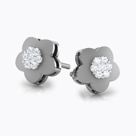 Sunshine Floral Platinum Stud Earrings Platinum,Diamond Earrings Platinum 950 Platinum Sunshine Floral Platinum Stud Earrings