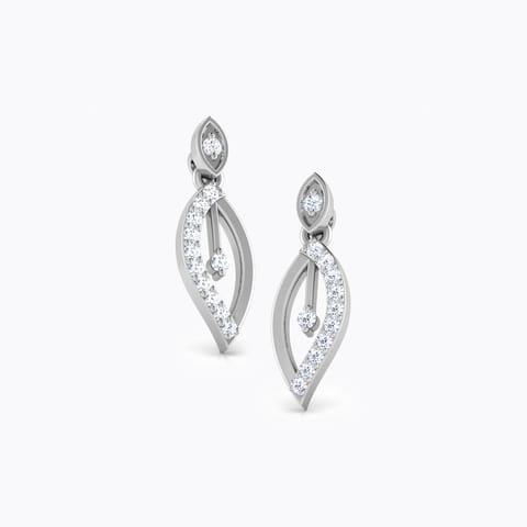 Tranquil Leaf Platinum Stud Earrings Platinum,Diamond Earrings Platinum 950 Platinum Tranquil Leaf Platinum Stud Earrings