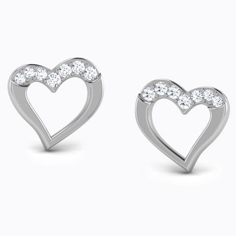 Meher Gold Diamond Stud Earrings Diamond Earrings 14 Karat White Gold Meher Gold Diamond Stud Earrings