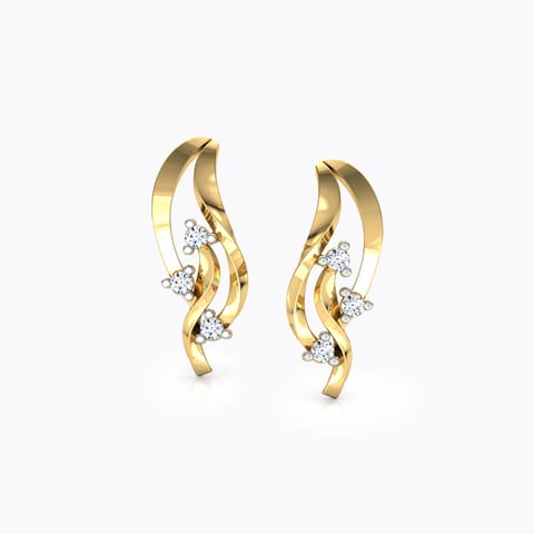 Delightful Symphony Diamond Stud Earring Diamond Earrings 18 Karat Yellow Gold Delightful Symphony Diamond Stud Earring