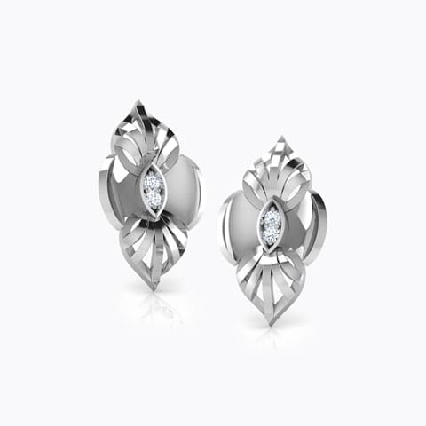 Sovereign Diamond Stud Earrings Diamond Earrings 14 Karat White Gold Sovereign Diamond Stud Earrings