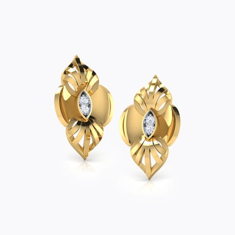 Sovereign Diamond Stud Earrings Diamond Earrings 18 Karat Yellow Gold Sovereign Diamond Stud Earrings