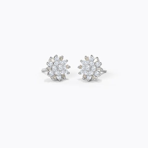 Jaze Cluster Diamond Stud Earrings Diamond Earrings 18 Karat White Gold Jaze Cluster Diamond Stud Earrings