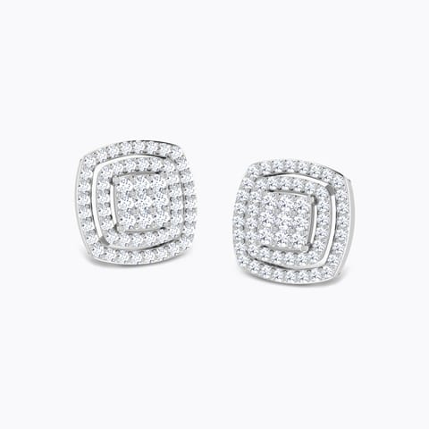 Imperial Diamond Stud Earrings Diamond Earrings 18 Karat White Gold Imperial Diamond Stud Earrings