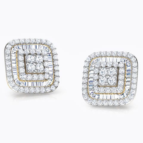 Finesse Diamond Stud Earrings Diamond Earrings 18 Karat Yellow Gold Finesse Diamond Stud Earrings