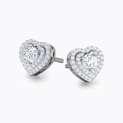 Lover's Diamond Stud Earrings Diamond Earrings 18 Karat White Gold Lover's Diamond Stud Earrings