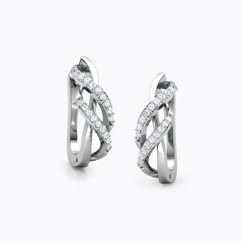 Whiff Swirl Diamond Hoop Earrings Diamond Earrings 18 Karat White Gold Whiff Swirl Diamond Hoop Earrings