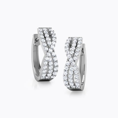 Lovise Diamond Hoop Earrings Diamond Earrings 18 Karat White Gold Lovise Diamond Hoop Earrings