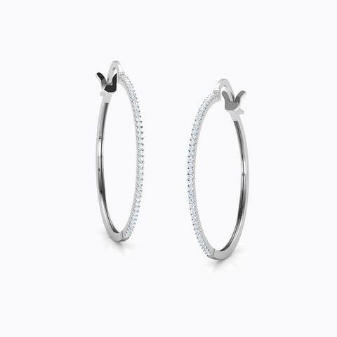 Kristine Diamond Hoop Earrings Diamond Earrings 18 Karat White Gold Kristine Diamond Hoop Earrings