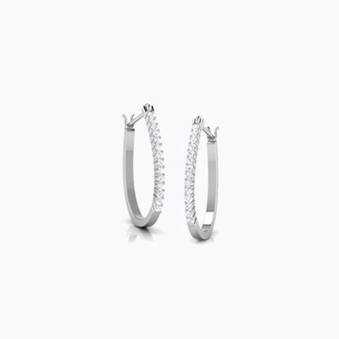 Colure Diamond Hoop Earrings Diamond Earrings 18 Karat White Gold Colure Diamond Hoop Earrings
