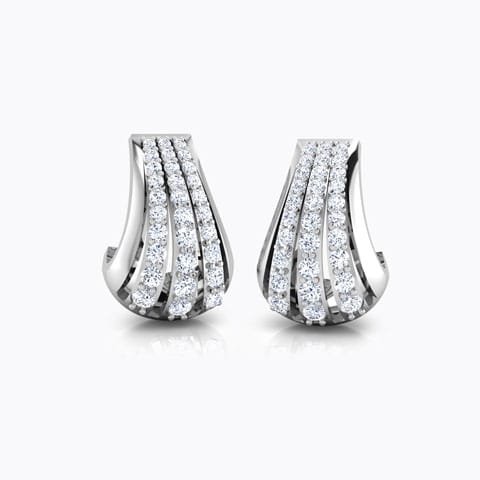 Svelte 'J' Diamond Stud Earrings Diamond Earrings 18 Karat White Gold Svelte 'J' Diamond Stud Earrings