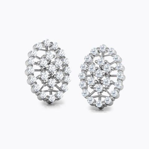 Chandelier Diamond Stud Earrings Diamond Earrings 14 Karat White Gold Chandelier Diamond Stud Earrings