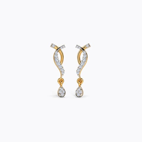 Sangamini Diamond Drop Earrings Diamond Earrings 18 Karat Yellow Gold Sangamini Diamond Drop Earrings
