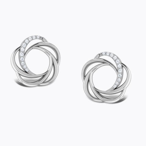 Sparkling Whorl Platinum Stud Earrings Platinum,Diamond Earrings Platinum 950 Platinum Sparkling Whorl Platinum Stud Earrings