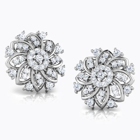 Anusha Diamond Stud Earrings Diamond Earrings 14 Karat White Gold Anusha Diamond Stud Earrings