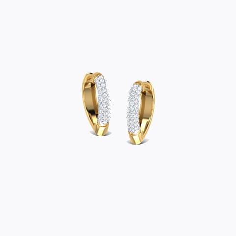 V' Gleam Diamond Hoop Earrings Diamond Earrings 18 Karat Yellow Gold V' Gleam Diamond Hoop Earrings