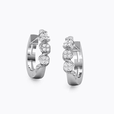S' Cluster Diamond Hoop Earrings Diamond Earrings 18 Karat White Gold S' Cluster Diamond Hoop Earrings