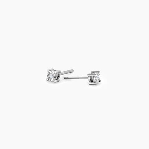 Emily Miracle Plate Diamond Stud Earrings Diamond Earrings 14 Karat White Gold Emily Miracle Plate Diamond Stud Earrings