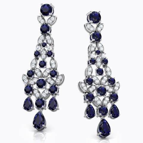 Kate Chandelier Gemstone Drop Earrings Diamond,Gemstone Earrings 18 Karat White Gold Kate Chandelier Gemstone Drop Earrings