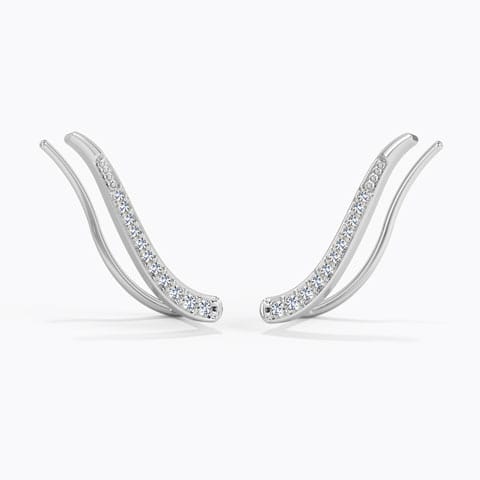 Daphne Diamond Ear Cuffs Diamond Earrings 18 Karat White Gold Daphne Diamond Ear Cuffs