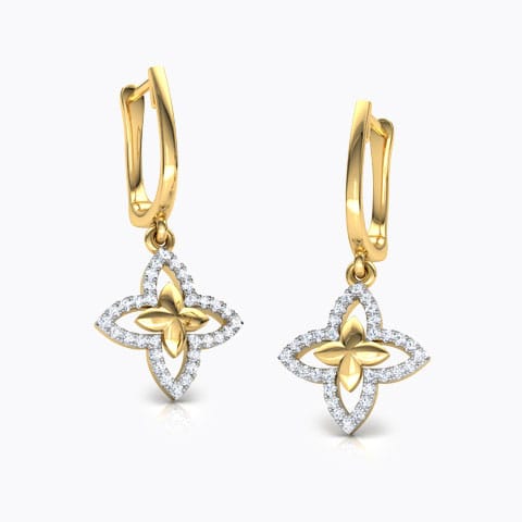 Hana Bloom Diamond Hoop Earrings Diamond Earrings 18 Karat Yellow Gold Hana Bloom Diamond Hoop Earrings