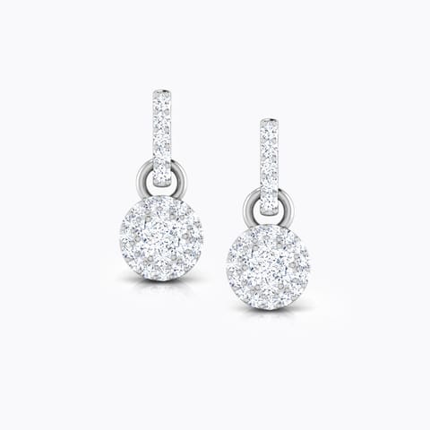 Tilly Cluster Diamond Drop Earrings Diamond Earrings 18 Karat White Gold Tilly Cluster Diamond Drop Earrings