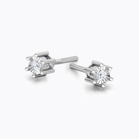 Inina Miracle Plate Diamond Stud Earrings Diamond Earrings 18 Karat White Gold Inina Miracle Plate Diamond Stud Earrings