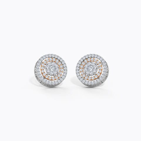 Ripple Cluster Diamond Stud Earrings Diamond Earrings 18 Karat White Gold Ripple Cluster Diamond Stud Earrings