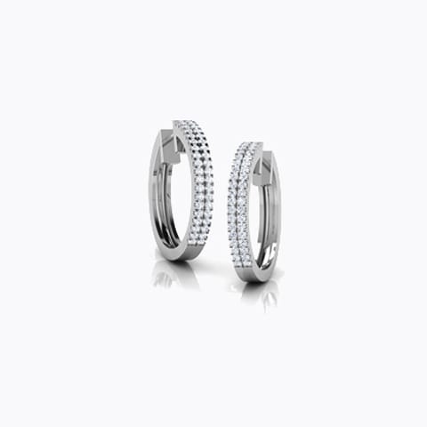 Hannah Row Diamond Hoop Earings Diamond Earrings 14 Karat White Gold Hannah Row Diamond Hoop Earings