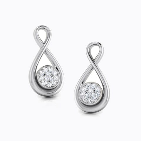 Ana Knotted Diamond Stud Earrings Diamond Earrings 14 Karat White Gold Ana Knotted Diamond Stud Earrings