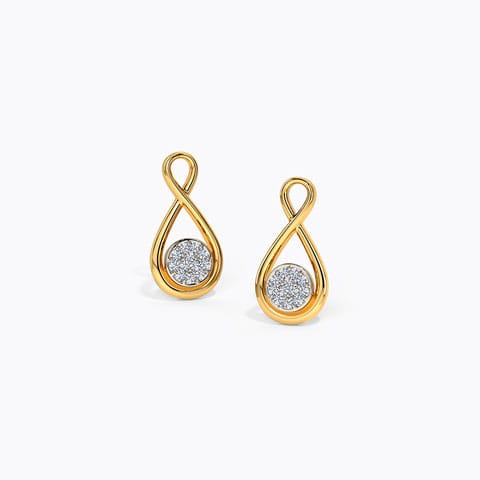 Ana Knotted Diamond Stud Earrings Diamond Earrings 18 Karat Yellow Gold Ana Knotted Diamond Stud Earrings