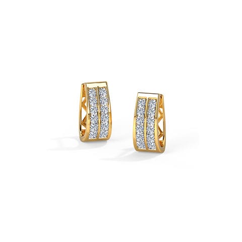 Nora Glint Diamond Hoop Earrings Diamond Earrings 18 Karat Yellow Gold Nora Glint Diamond Hoop Earrings