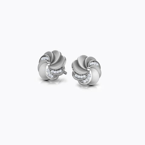 Estella Ripple Diamond Stud Earrings Diamond Earrings 14 Karat White Gold Estella Ripple Diamond Stud Earrings