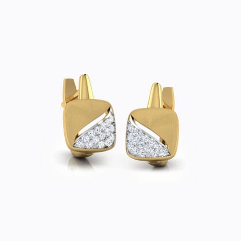 Andrea Coffee Bean Diamond Hoop Earrings Diamond Earrings 18 Karat Yellow Gold Andrea Coffee Bean Diamond Hoop Earrings