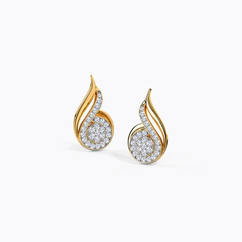 Carla Swirl Diamond Stud Earrings Diamond Earrings 18 Karat Yellow Gold Carla Swirl Diamond Stud Earrings