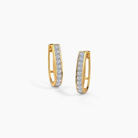 Evelyn Twinkle Diamond Hoop Earrings Diamond Earrings 18 Karat Yellow Gold Evelyn Twinkle Diamond Hoop Earrings