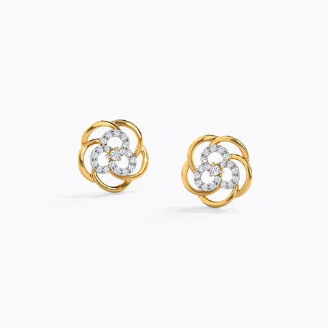 Ava Intertwined Diamond Stud Earrings Diamond Earrings 18 Karat Yellow Gold Ava Intertwined Diamond Stud Earrings