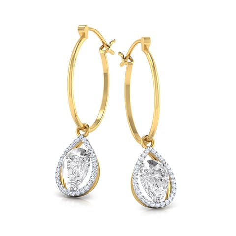 Bianca Sparkle Gemstone Hoop Earrings Diamond,Gemstone Earrings 18 Karat Yellow Gold Bianca Sparkle Gemstone Hoop Earrings