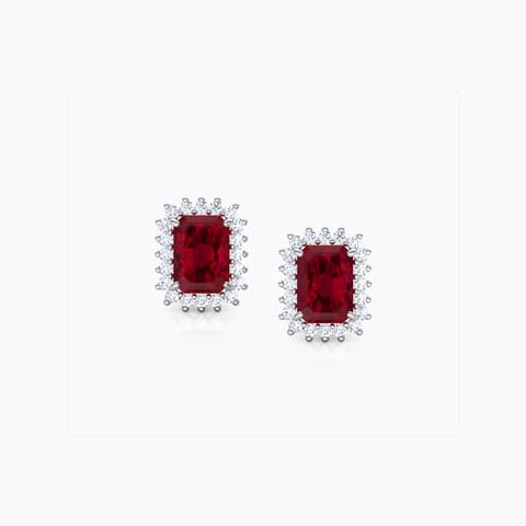 Haze Elegance Gemstone Stud Earrings Diamond,Gemstone Earrings 14 Karat White Gold Haze Elegance Gemstone Stud Earrings