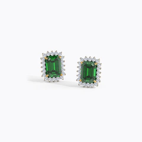 Haze Elegance Gemstone Stud Earrings Diamond,Gemstone Earrings 18 Karat Yellow Gold Haze Elegance Gemstone Stud Earrings