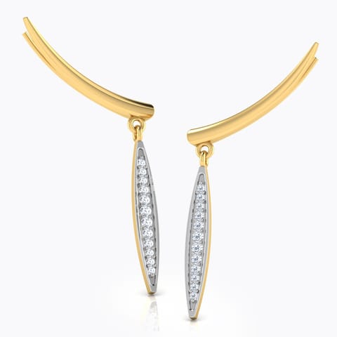 Diamond Drop Ear Cuffs Diamond Earrings 18 Karat Yellow Gold Diamond Drop Ear Cuffs