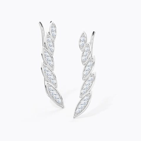 Leofe Diamond Ear Cuffs Diamond Earrings 18 Karat White Gold Leofe Diamond Ear Cuffs